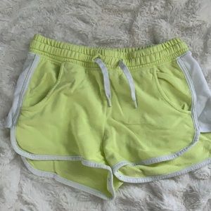 cute yellow and white shorts.